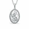 Thumbnail Image 0 of Diamond Accent Oval Open Swirls Pendant in Sterling Silver