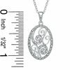 Thumbnail Image 1 of Diamond Accent Oval Open Swirls Pendant in Sterling Silver