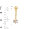 Thumbnail Image 2 of 10K Semi-Solid Gold Spiked Ball Belly Button Ring - 14G 3/8&quot;