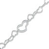 Thumbnail Image 1 of Fancy Heart Link Anklet in Sterling Silver - 10&quot;