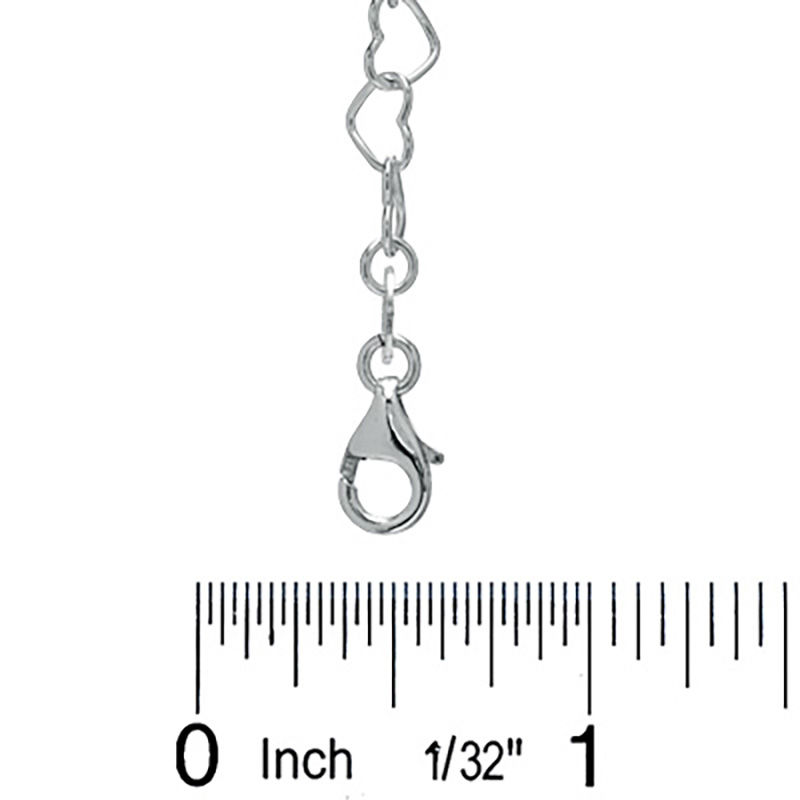 Main Image 3 of Fancy Heart Link Anklet in Sterling Silver - 10&quot;