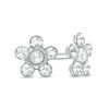 Thumbnail Image 1 of White Crystal Daisy Stud Piercing Earrings in 14K Solid White Gold