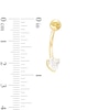 Thumbnail Image 2 of 10K Semi-Solid Gold CZ Heart Belly Button Ring - 14G 3/8&quot;