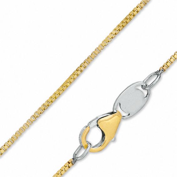 050 Gauge Box Chain Necklace in 10K Gold Bonded Sterling Silver