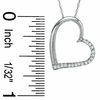 Thumbnail Image 1 of 1/10 CT. T.W. Diamond Tilted Heart Pendant in 10K White Gold