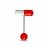 Thumbnail Image 0 of 014 Gauge Red and White UV Acrylic T Barbell in Stainless Steel