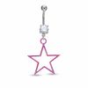 Thumbnail Image 0 of 014 Gauge Pink Star Belly Button Ring with Cubic Zirconia in Stainless Steel