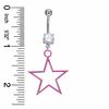 Thumbnail Image 1 of 014 Gauge Pink Star Belly Button Ring with Cubic Zirconia in Stainless Steel