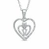 Thumbnail Image 0 of Diamond Accent Heart with "Love" Pendant in Sterling Silver