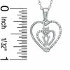 Thumbnail Image 1 of Diamond Accent Heart with "Love" Pendant in Sterling Silver