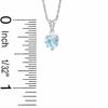 Thumbnail Image 2 of 5mm Heart-Shaped Simulated Aquamarine Pendant in Sterling Silver with CZ