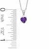 Thumbnail Image 1 of 5mm Heart-Shaped Amethyst Pendant in Sterling Silver with CZ