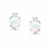 Thumbnail Image 0 of 5mm Heart-Shaped Simulated Opal Stud Earrings in Sterling Silver with CZ