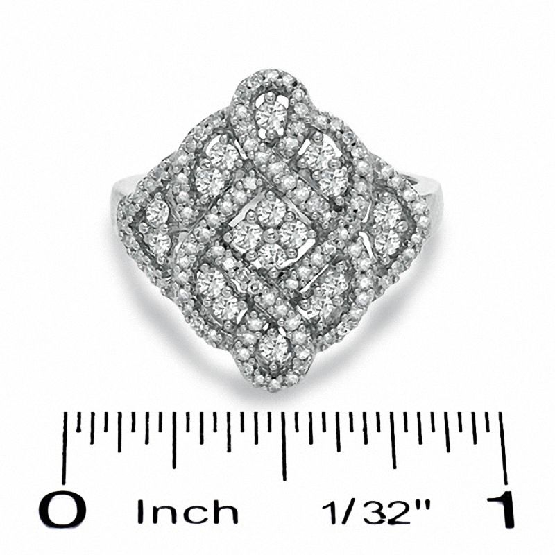 5/8 CT. T.W. Diamond Woven Ring in 10K White Gold - Size 7