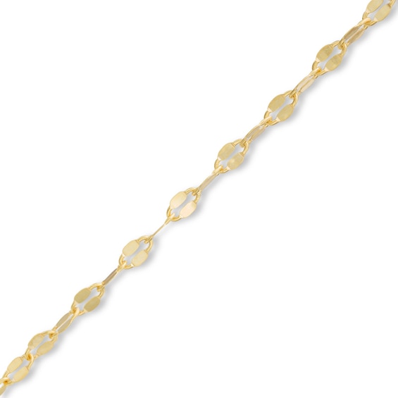 14K Gold over Sterling Silver 060 Gauge Brilliantina Chain Anklet