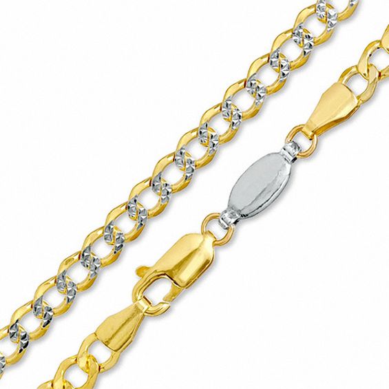 Reversible 100 Gauge Pavé Curb Chain Necklace in 14K Gold Bonded Sterling Silver - 22"