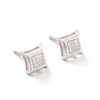 Thumbnail Image 2 of Diamond Accent Pavé Curved Frame Earrings in Sterling Silver