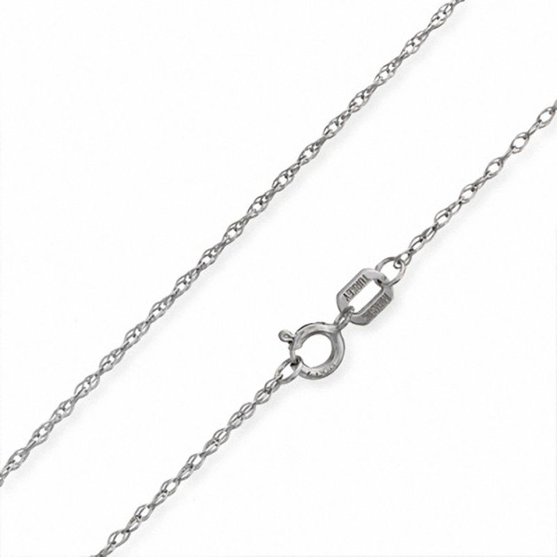 10K White Gold 0.85mm Rope Chain Necklace - 18"