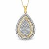 Thumbnail Image 0 of 1 CT. T.W. Diamond Tear-Drop Cluster Pendant in 14K Gold-Plated Sterling Silver