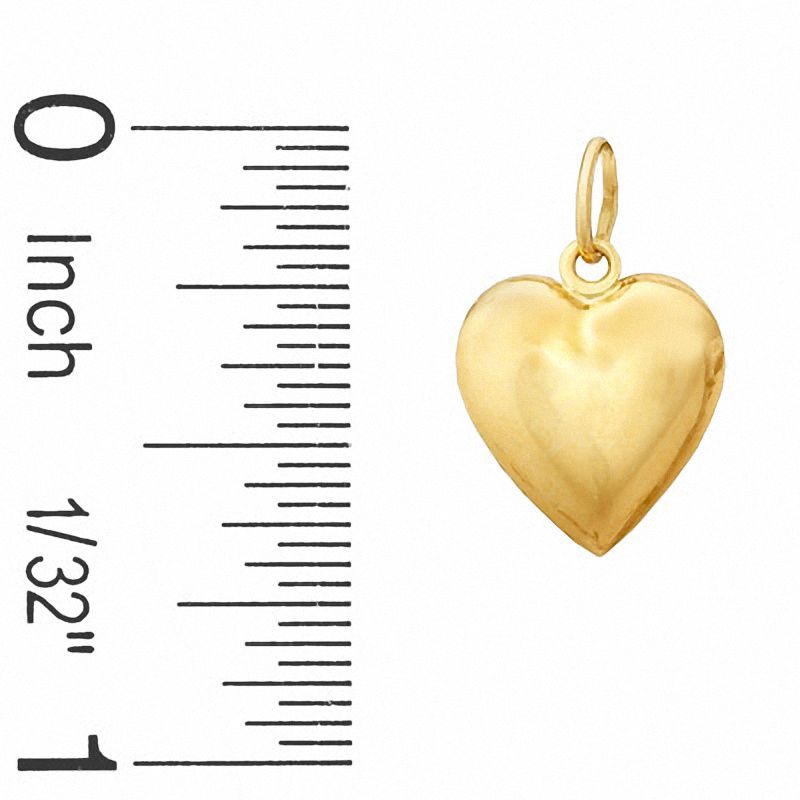 Red Crystal Heart Charm in 10K Gold