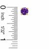 Thumbnail Image 1 of 6mm Simulated Amethyst Stud Earrings in Sterling Silver with 14K Gold Plate