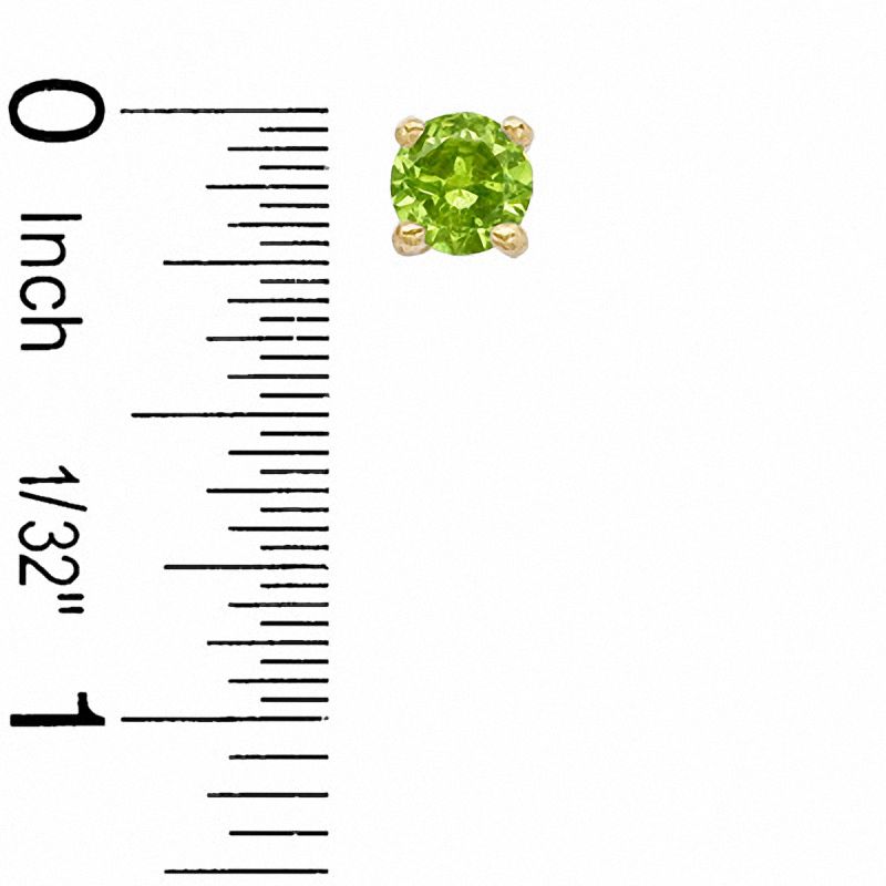 6mm Simulated Peridot Stud Earrings in Sterling Silver with 14K Gold Plate