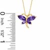 Thumbnail Image 1 of Marquise Simulated Amethyst and CZ Butterfly Pendant in Sterling Silver with 14K Gold Plate