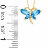 Thumbnail Image 1 of Marquise Simulated Blue Topaz and CZ Butterfly Pendant in Sterling Silver with 14K Gold Plate
