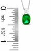Thumbnail Image 1 of Cushion-Cut Simulated Emerald Pendant in Sterling Silver with CZ