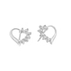 Thumbnail Image 1 of Cubic Zirconia Heart Stud Earrings in Sterling Silver