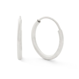 Sterling Silver Endless Hoop Earrings Set