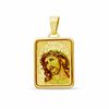 Thumbnail Image 0 of Enamel Jesus with Crown Medallion Charm in 10K Gold