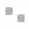 Thumbnail Image 0 of 1/5 CT. T.W. Diamond Square Stud Earrings in 10K Two-Tone Gold