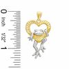 Thumbnail Image 2 of Diamond-Cut Heart and Frog Charm in 10K Two-Tone Gold