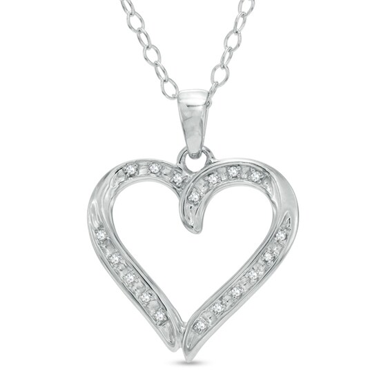 Diamond Accent Heart Pendant in Sterling Silver