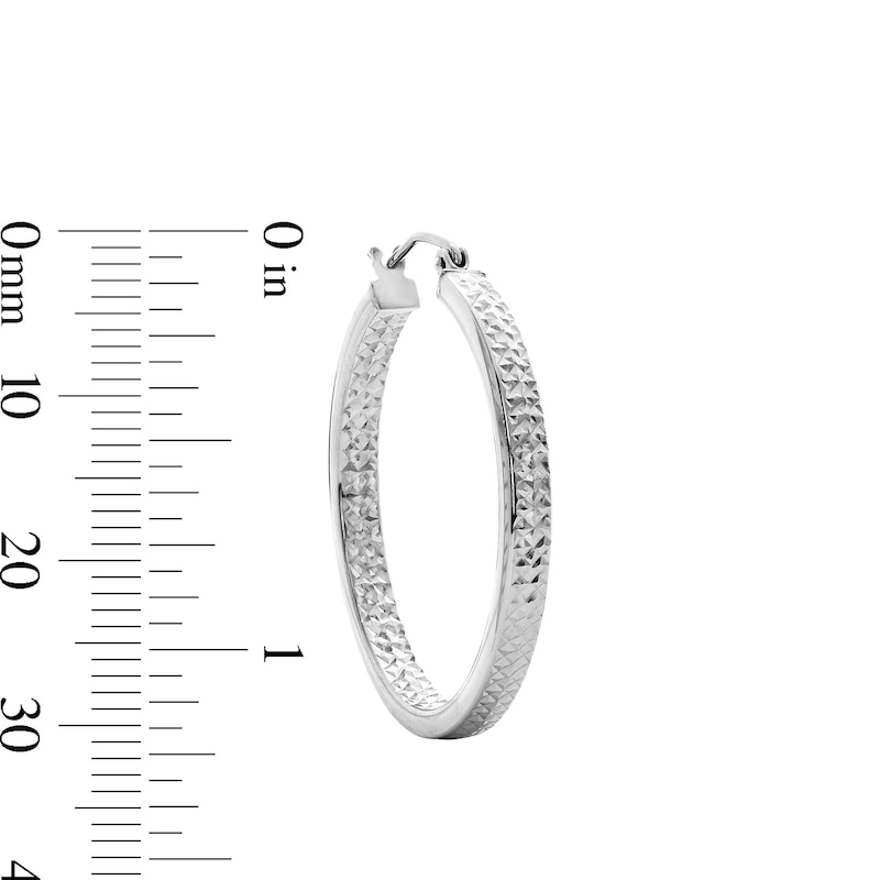 Main Image 3 of 30mm Diamond-Cut Inside-Out Hoop Earrings in Hollow Sterling Silver