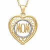 Thumbnail Image 0 of Diamond Accent Mom Swirl Heart Pendant in Sterling Silver with 18K Gold Plate