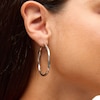 Thumbnail Image 2 of 45mm Twist Tube Hoop Earrings in Hollow Sterling Silver