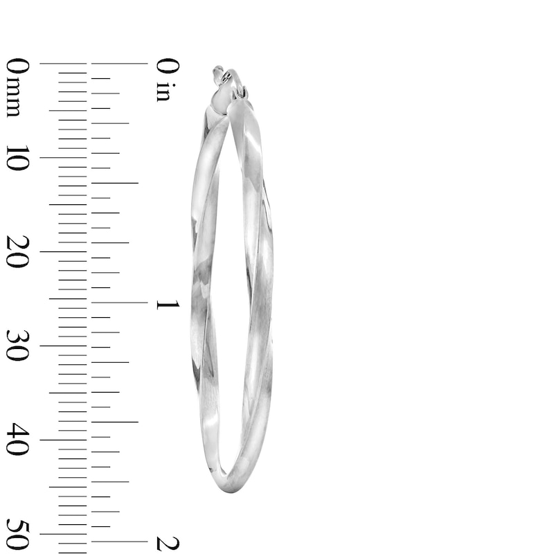 Main Image 3 of 45mm Twist Tube Hoop Earrings in Hollow Sterling Silver