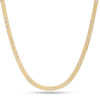 Thumbnail Image 1 of Reversible 040 Gauge &quot;I Love You&quot; Herringbone Chain Necklace in 14K Gold Bonded Sterling Silver - 18&quot;