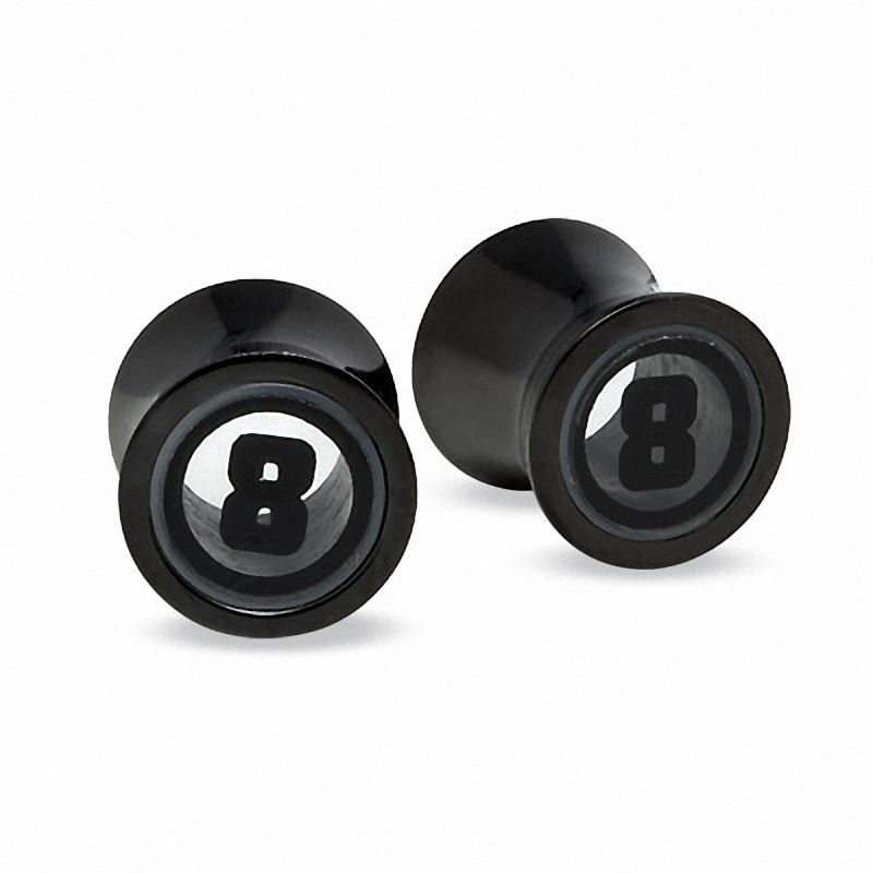 Main Image 1 of 008 Gauge Eight Ball Plugs in Stainless Steel