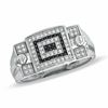 Thumbnail Image 0 of 1/3 CT. T.W. Enhanced Black and White Diamond Ring in Sterling Silver - Size 10.5