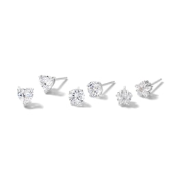 5mm Cubic Zirconia Stud Earrings Set in Sterling Silver