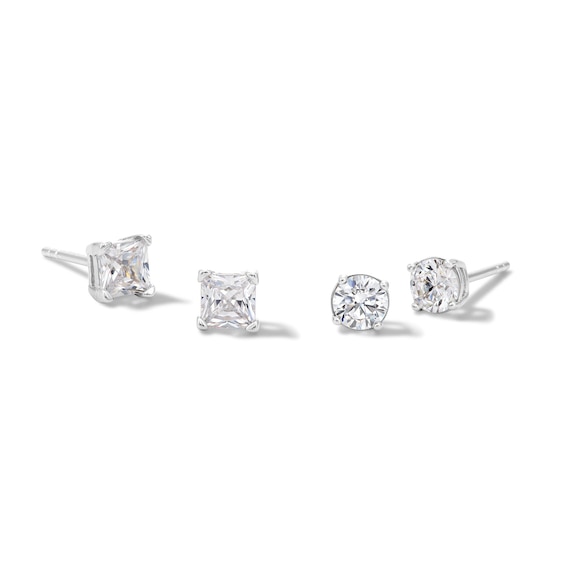 4mm Cubic Zirconia Stud Earring Set in Sterling Silver