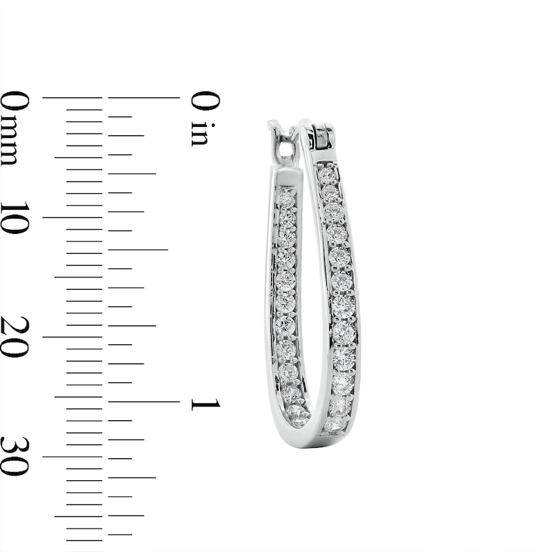 Main Image 3 of Cubic Zirconia Inside-Out Hoop Earrings in Sterling Silver