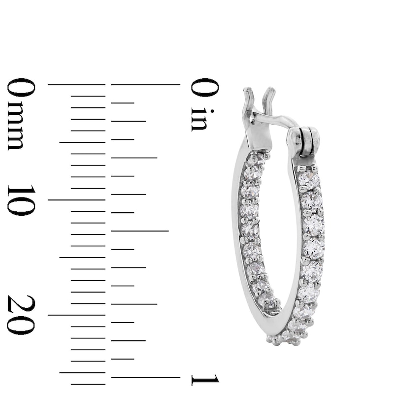 Main Image 3 of Cubic Zirconia 15mm Inside-Out Hoop Earrings in Sterling Silver