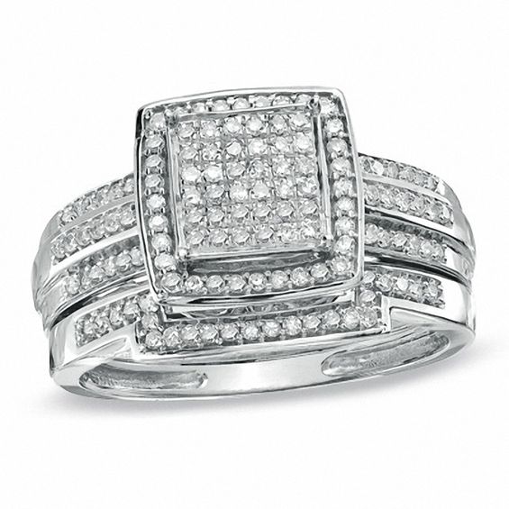 square composite diamond ring