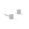 Thumbnail Image 1 of Diamond Accent Square Composite Stud Earrings in Sterling Silver