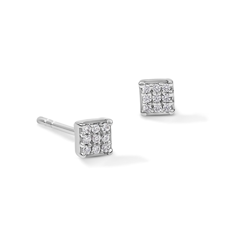 Main Image 1 of Diamond Accent Square Composite Stud Earrings in Sterling Silver