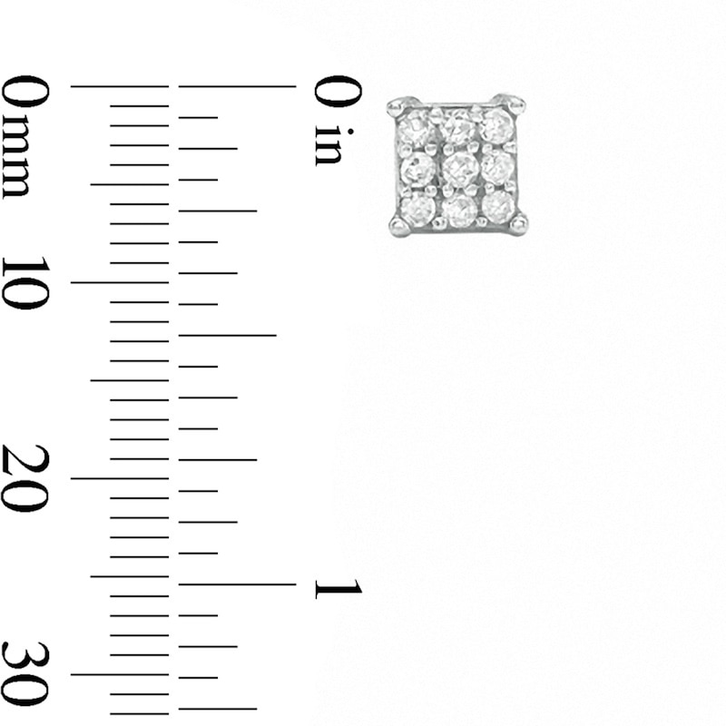 Main Image 2 of Diamond Accent Square Composite Stud Earrings in Sterling Silver